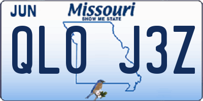 MO license plate QL0J3Z