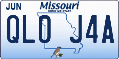 MO license plate QL0J4A