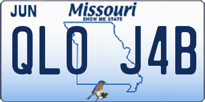 MO license plate QL0J4B