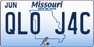 MO license plate QL0J4C