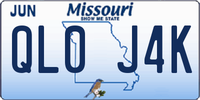 MO license plate QL0J4K