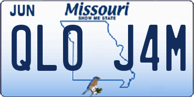 MO license plate QL0J4M