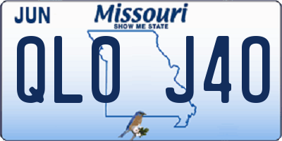 MO license plate QL0J4O