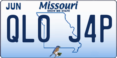 MO license plate QL0J4P