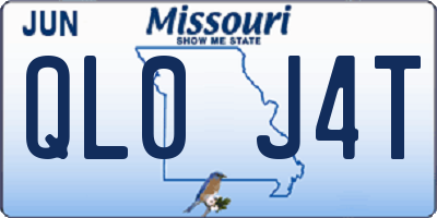 MO license plate QL0J4T