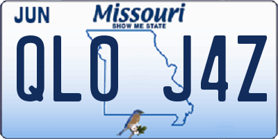 MO license plate QL0J4Z