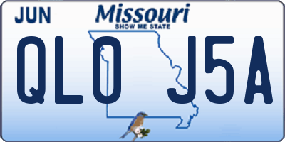 MO license plate QL0J5A