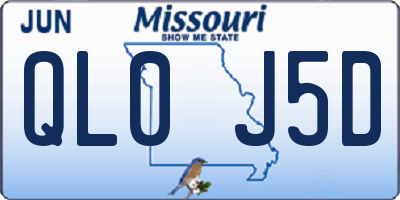 MO license plate QL0J5D