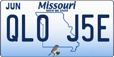 MO license plate QL0J5E