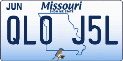 MO license plate QL0J5L