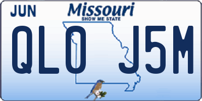 MO license plate QL0J5M
