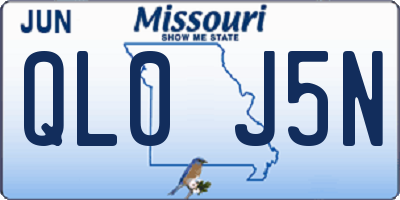 MO license plate QL0J5N