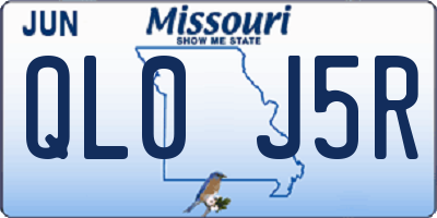 MO license plate QL0J5R