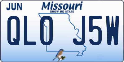 MO license plate QL0J5W
