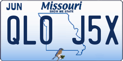 MO license plate QL0J5X