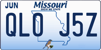 MO license plate QL0J5Z