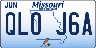 MO license plate QL0J6A