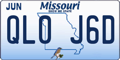 MO license plate QL0J6D