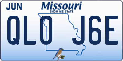 MO license plate QL0J6E