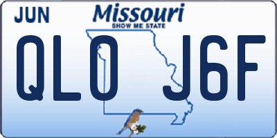 MO license plate QL0J6F