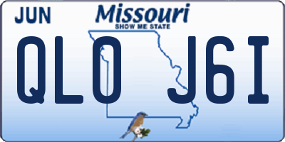 MO license plate QL0J6I