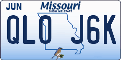 MO license plate QL0J6K
