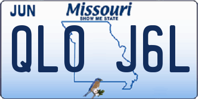 MO license plate QL0J6L