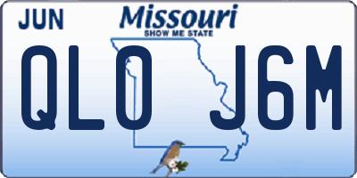 MO license plate QL0J6M