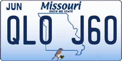 MO license plate QL0J6O