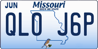 MO license plate QL0J6P