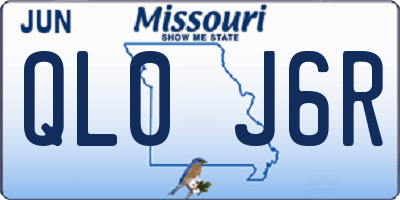 MO license plate QL0J6R