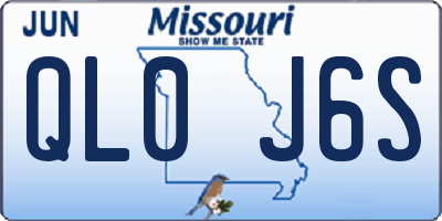 MO license plate QL0J6S