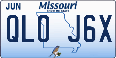 MO license plate QL0J6X