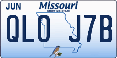 MO license plate QL0J7B