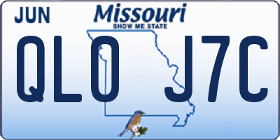 MO license plate QL0J7C