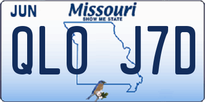 MO license plate QL0J7D