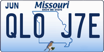 MO license plate QL0J7E