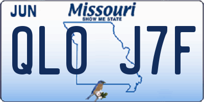 MO license plate QL0J7F