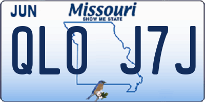 MO license plate QL0J7J