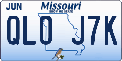 MO license plate QL0J7K