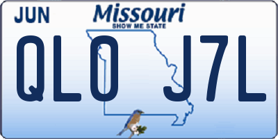 MO license plate QL0J7L