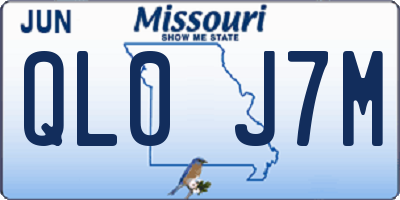 MO license plate QL0J7M