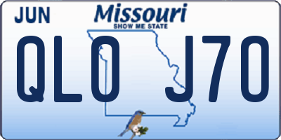 MO license plate QL0J7O