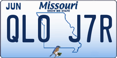 MO license plate QL0J7R