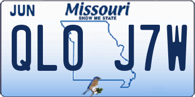 MO license plate QL0J7W