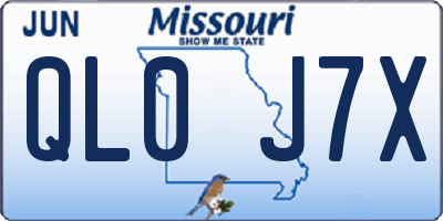 MO license plate QL0J7X