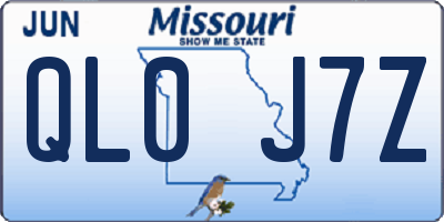 MO license plate QL0J7Z