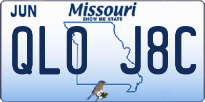 MO license plate QL0J8C