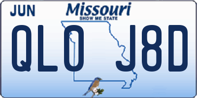 MO license plate QL0J8D