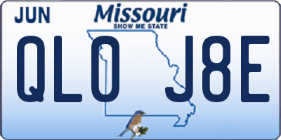 MO license plate QL0J8E